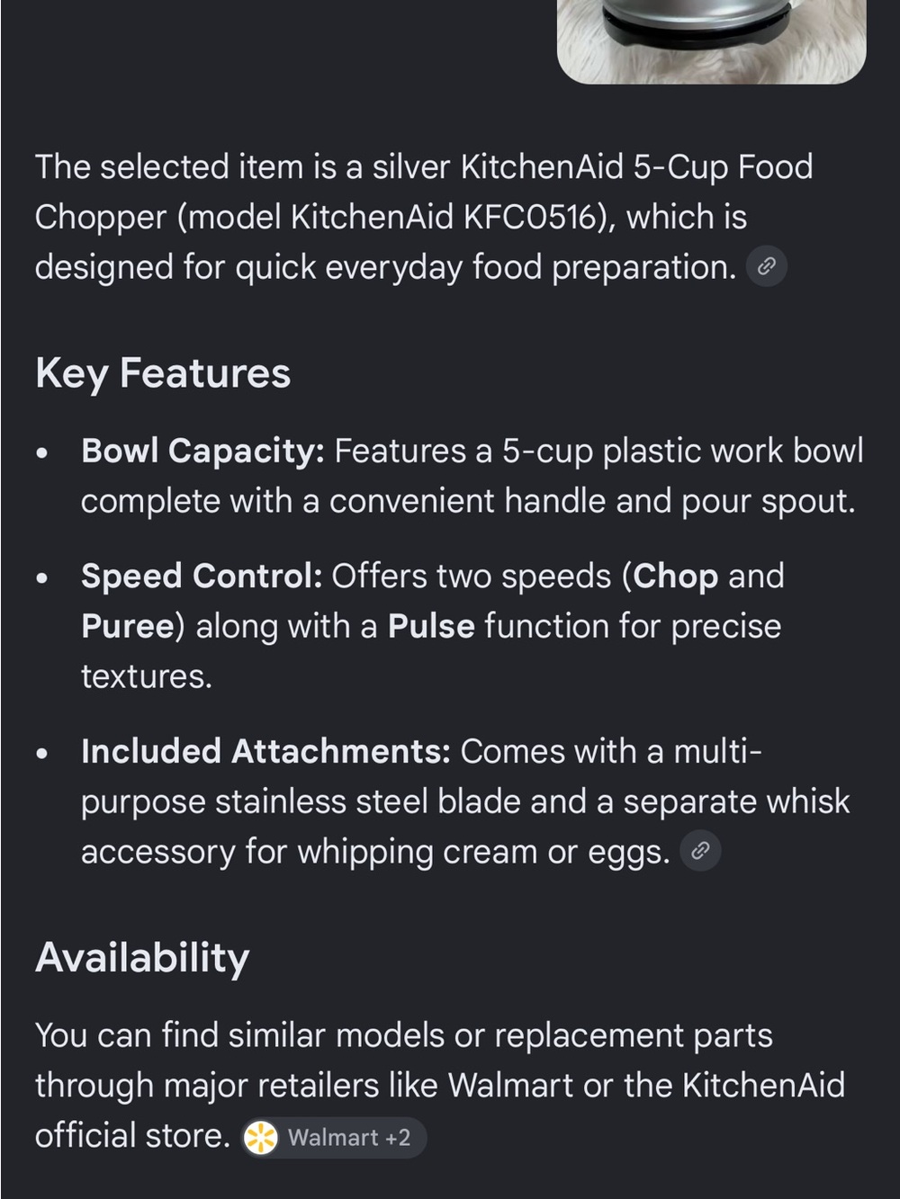 KitchenAid • 3.5 Cup Food Chopper - Picture 11 of 11